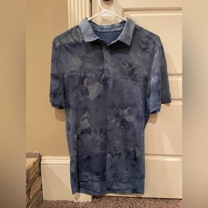 Lululemon Evolution Dye Wash Polo Size S blue EUC No tags